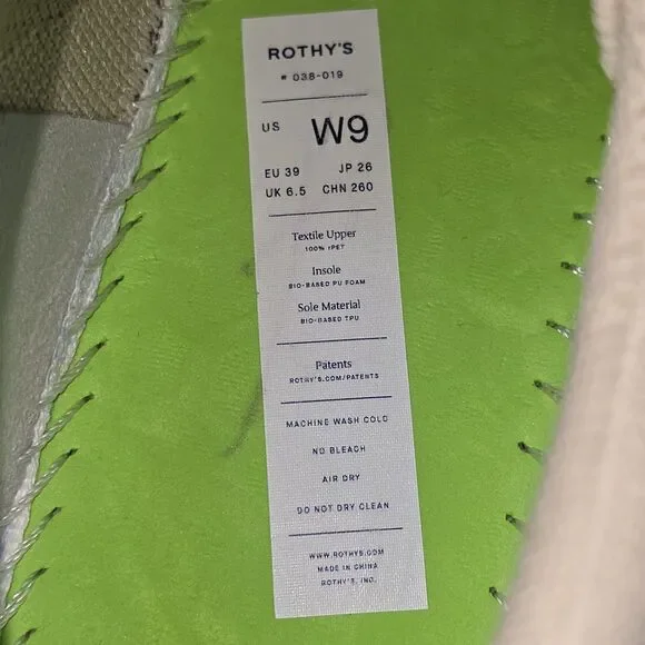 Rothy’s The Lace Up Women's Size 9 Blonde Biscuit Cream Knit Sneakers READ DESCR - Picture 8 of 10